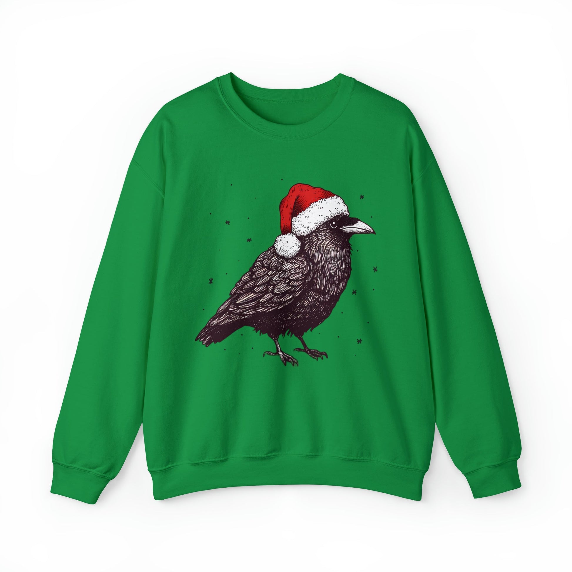 Christmas Raven Crewneck Pullover SweatshirtSweatshirtVTZdesignsSIrish GreenchristmasclothingCrew neck