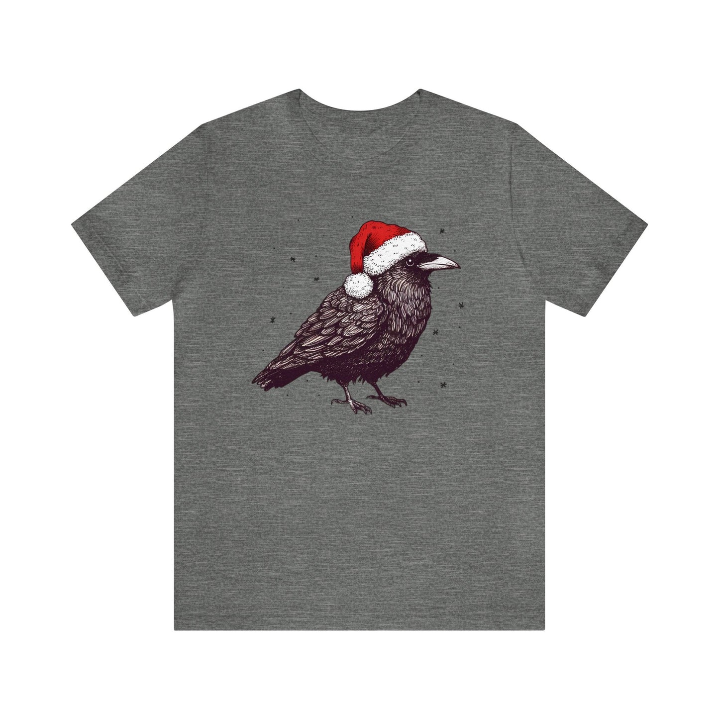 Christmas Raven Short Sleeve Tee ShirtT - ShirtVTZdesignsDeep HeatherXSchristmasclothingCotton