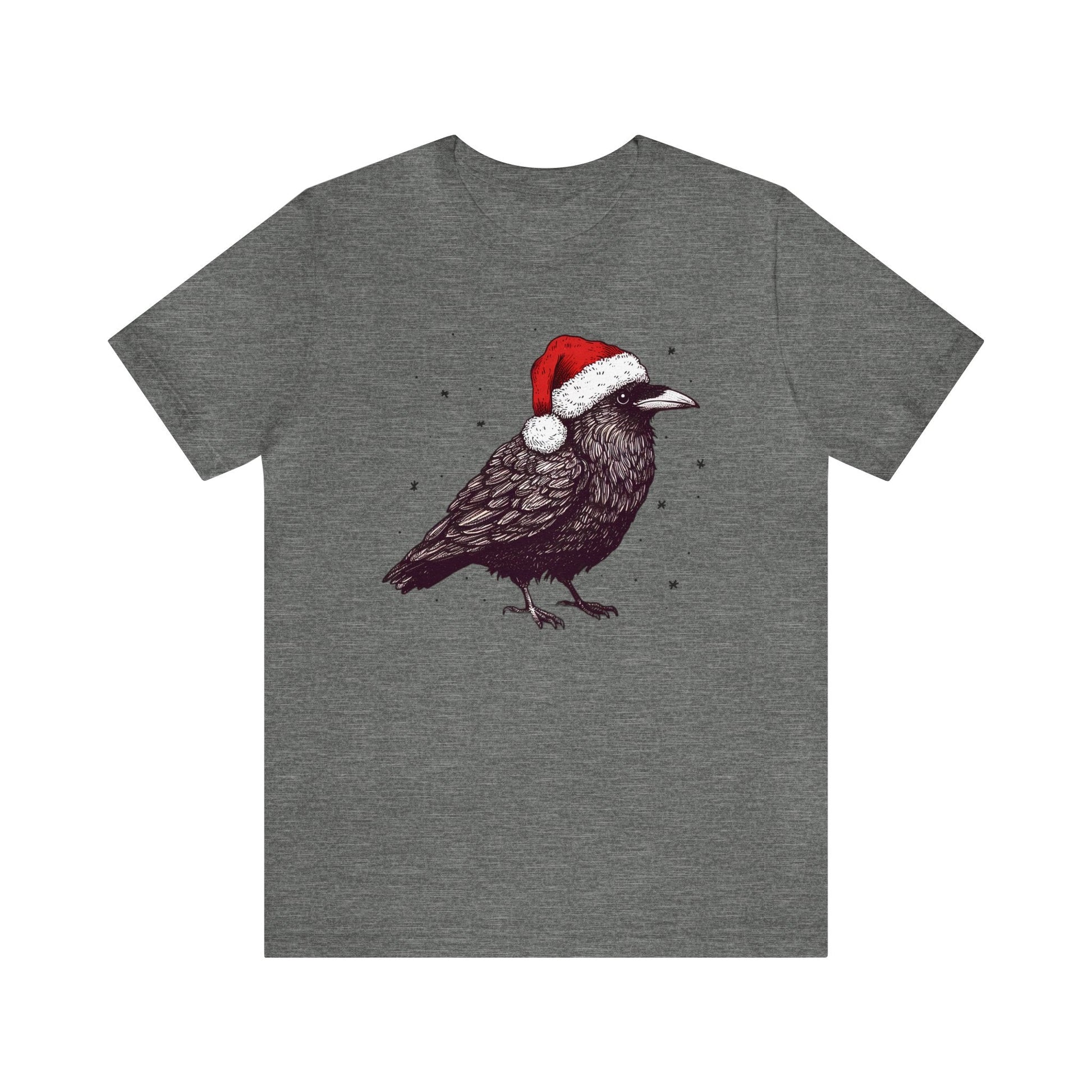 Christmas Raven Short Sleeve Tee ShirtT - ShirtVTZdesignsDeep HeatherXSchristmasclothingCotton