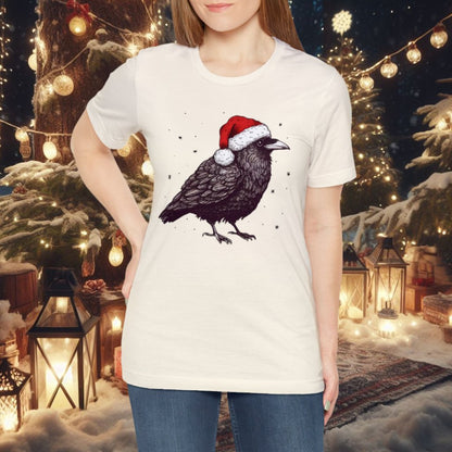 Christmas Raven Short Sleeve Tee ShirtT - ShirtVTZdesignsNaturalXSchristmasclothingCotton