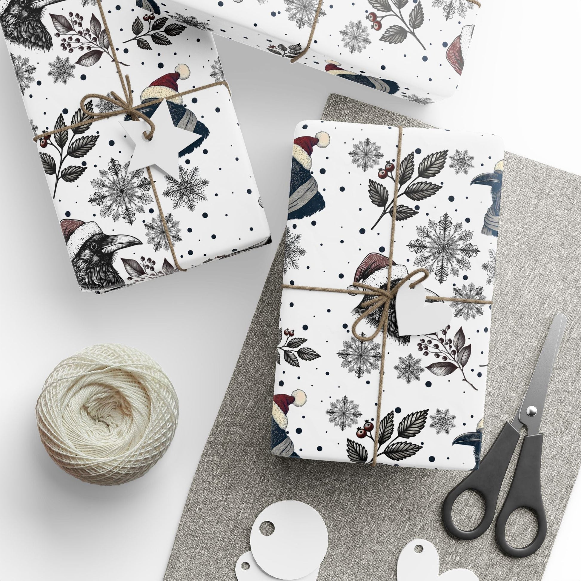 Christmas Ravens and Snowflakes Wrapping PaperHome DecorVTZdesigns30" x 180"MatteChristmascreepmascrow