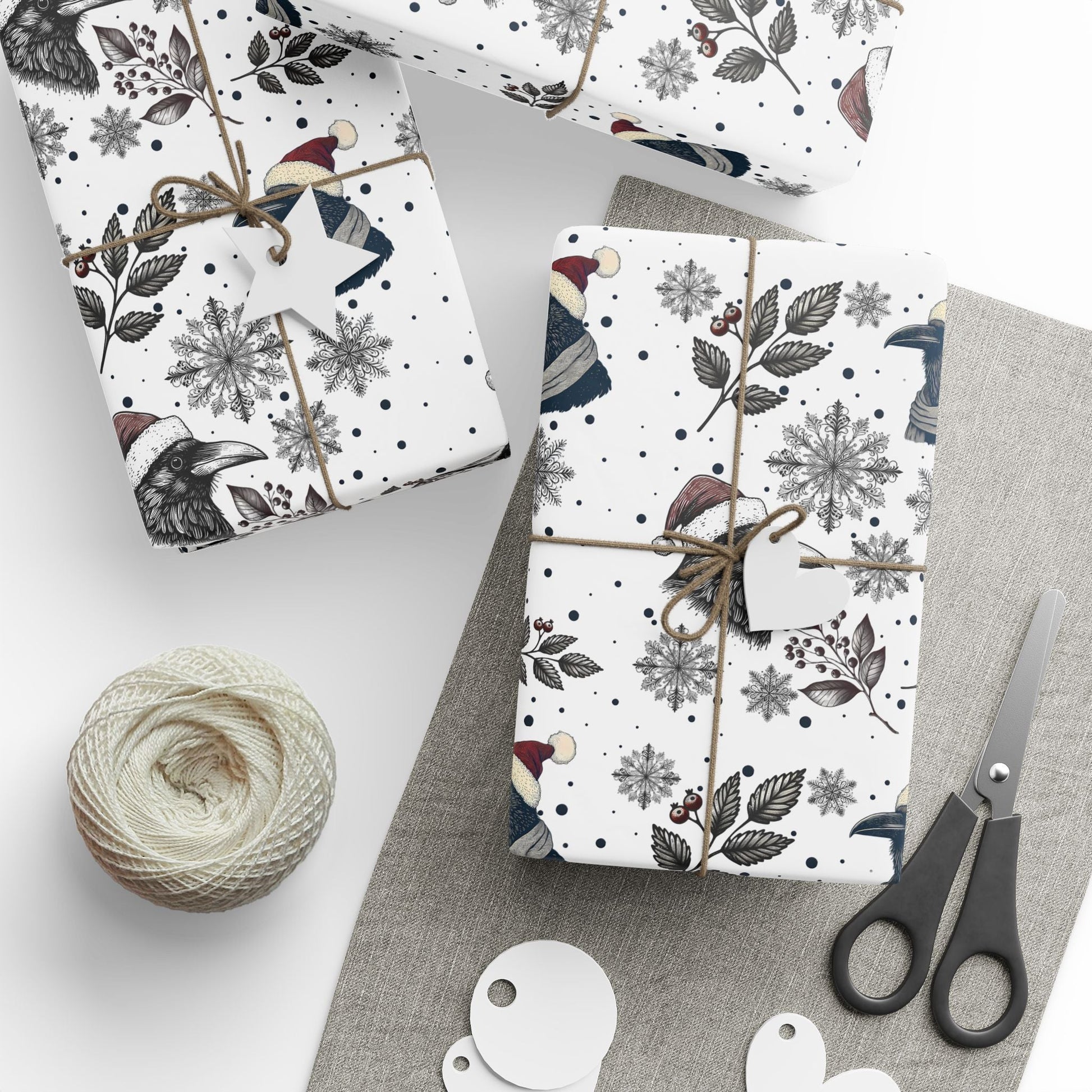 Christmas Ravens and Snowflakes Wrapping PaperHome DecorVTZdesigns30" x 180"MatteChristmascreepmascrow