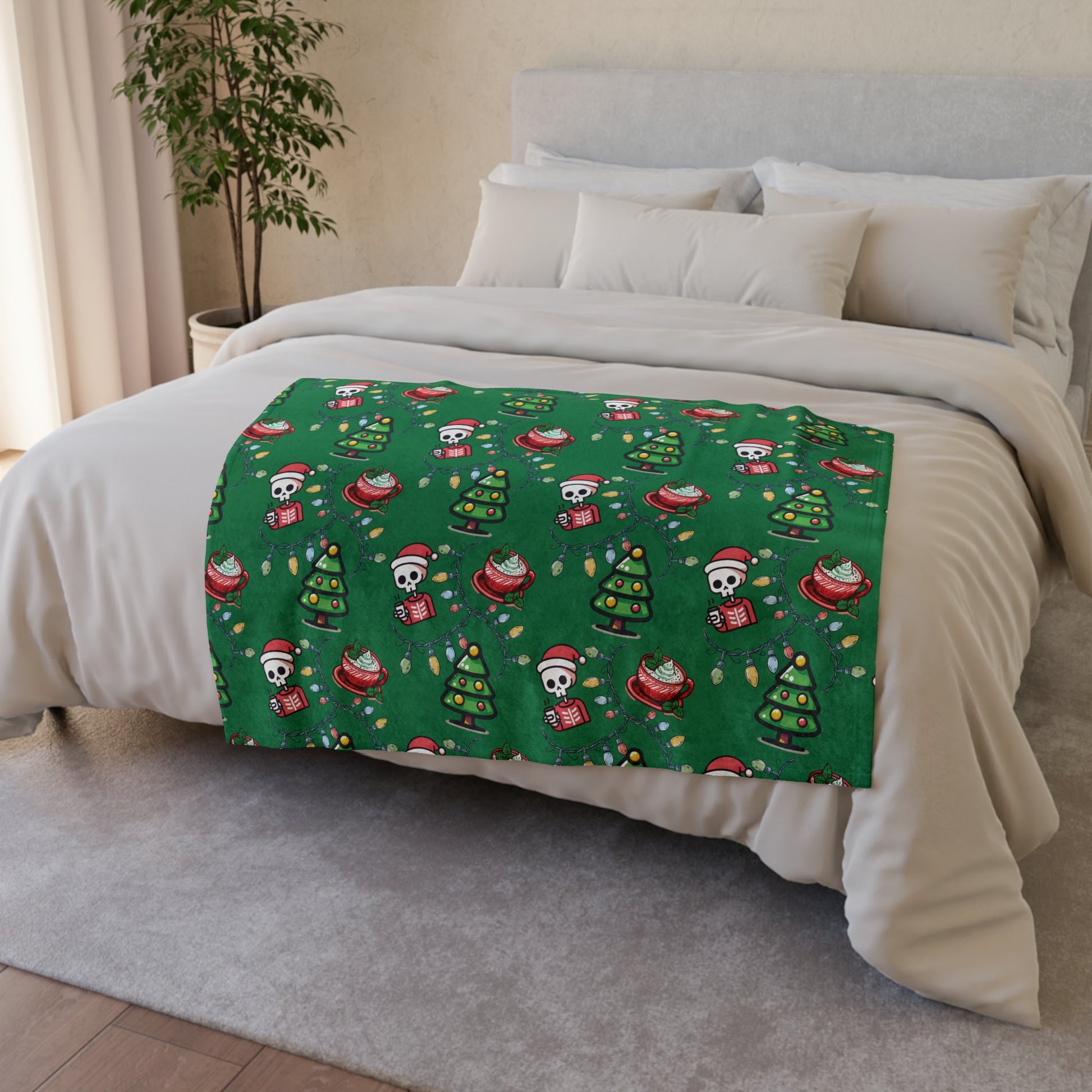 Christmas Skeleton Coffee BlanketHome DecorVTZdesigns30'' × 40''BedBeddingBlankets