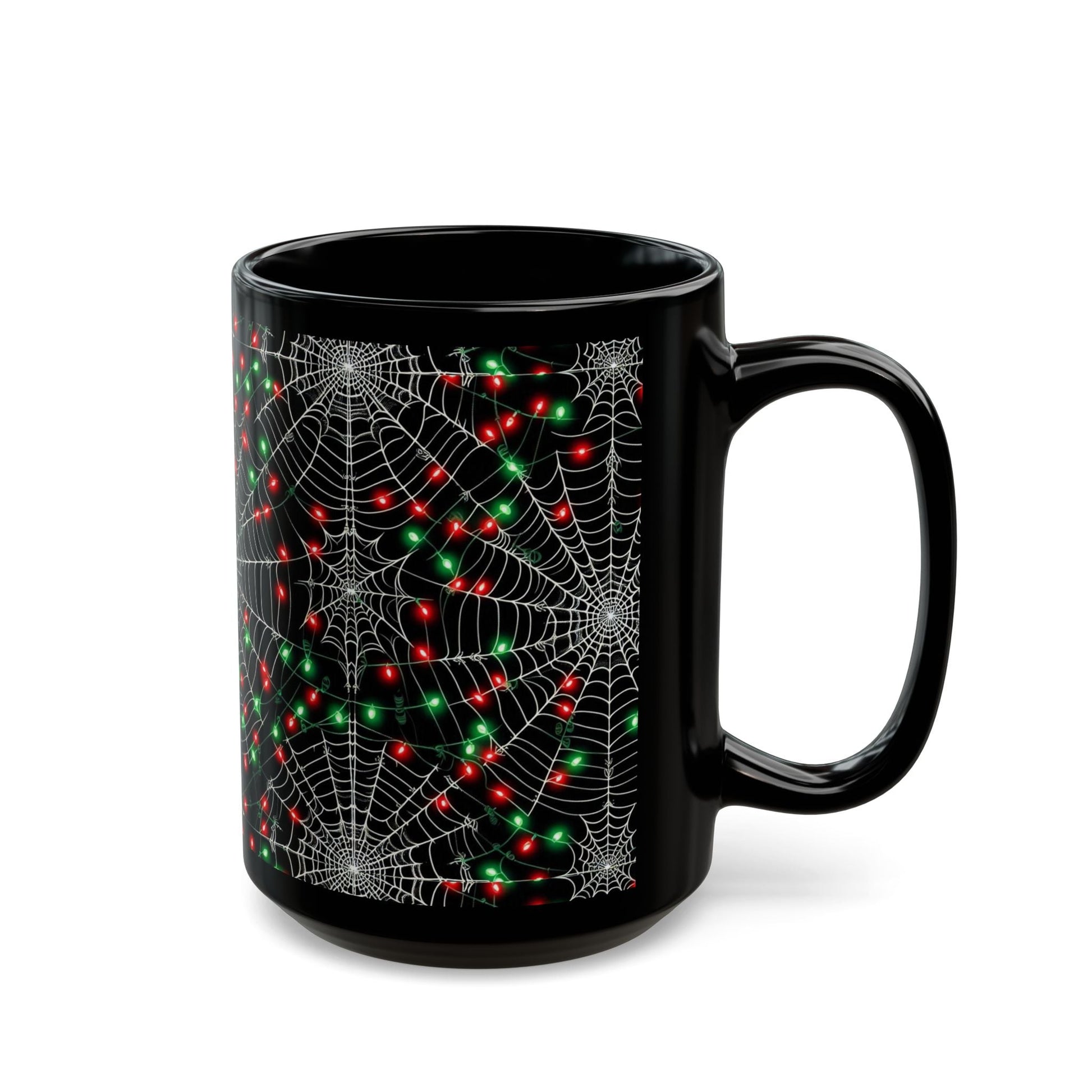 Christmas Spiderwebs Black MugMugVTZdesigns15oz11ozBack - to - SchoolBlack base