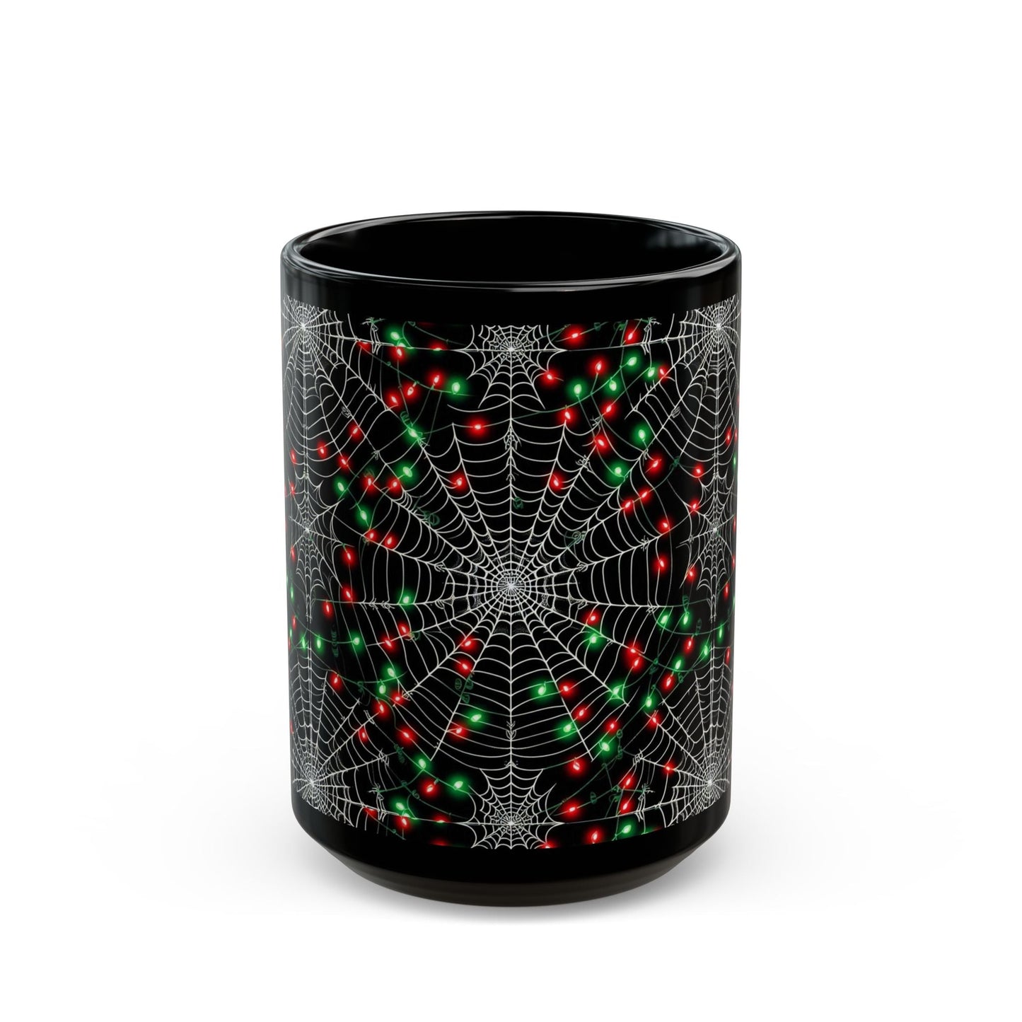 Christmas Spiderwebs Black MugMugVTZdesigns15oz11ozBack - to - SchoolBlack base