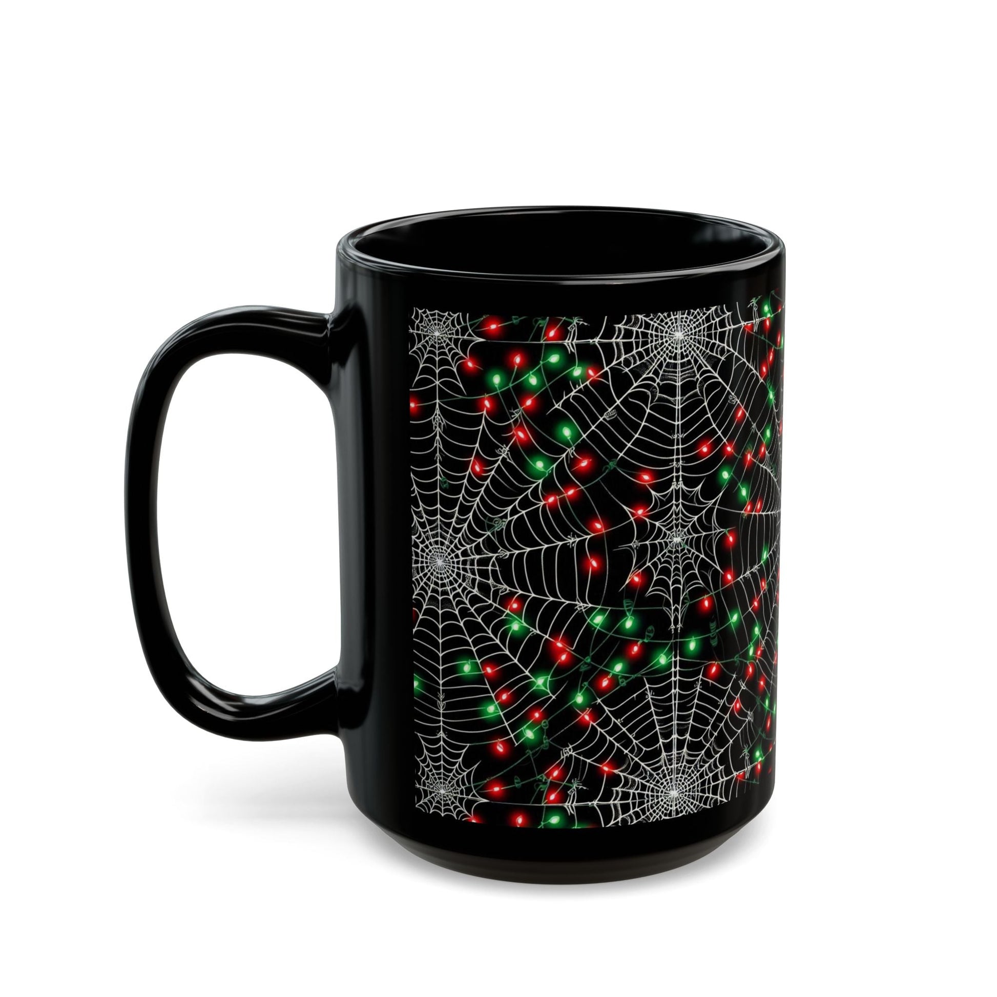 Christmas Spiderwebs Black MugMugVTZdesigns15oz11ozBack - to - SchoolBlack base