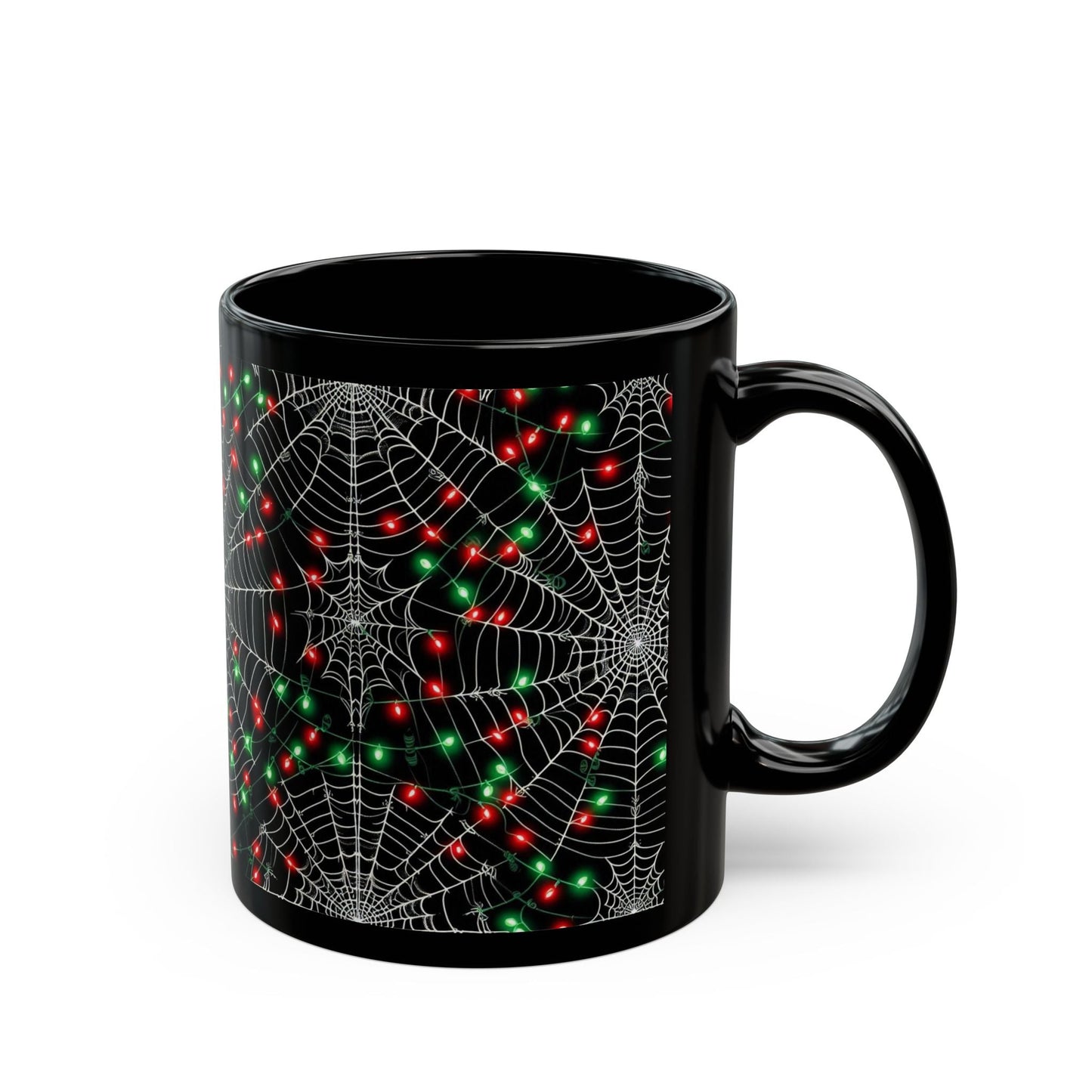 Christmas Spiderwebs Black MugMugVTZdesigns15oz11ozBack - to - SchoolBlack base