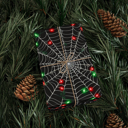 Christmas Spiderwebs Wrapping PaperHome DecorVTZdesigns30" x 180"GlossyblackChristmaschristmas lights