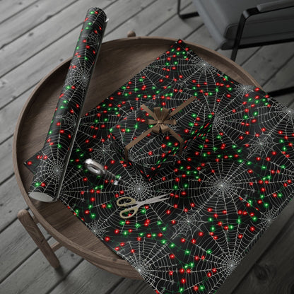 Christmas Spiderwebs Wrapping PaperHome DecorVTZdesigns30" x 180"MatteblackChristmaschristmas lights