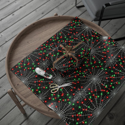 Christmas Spiderwebs Wrapping PaperHome DecorVTZdesigns30" x 180"MatteblackChristmaschristmas lights