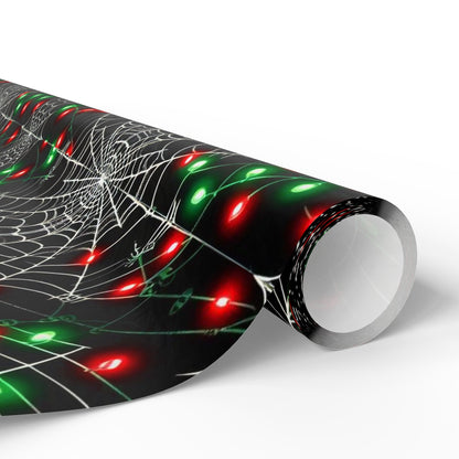 Christmas Spiderwebs Wrapping PaperHome DecorVTZdesigns30" x 180"MatteblackChristmaschristmas lights