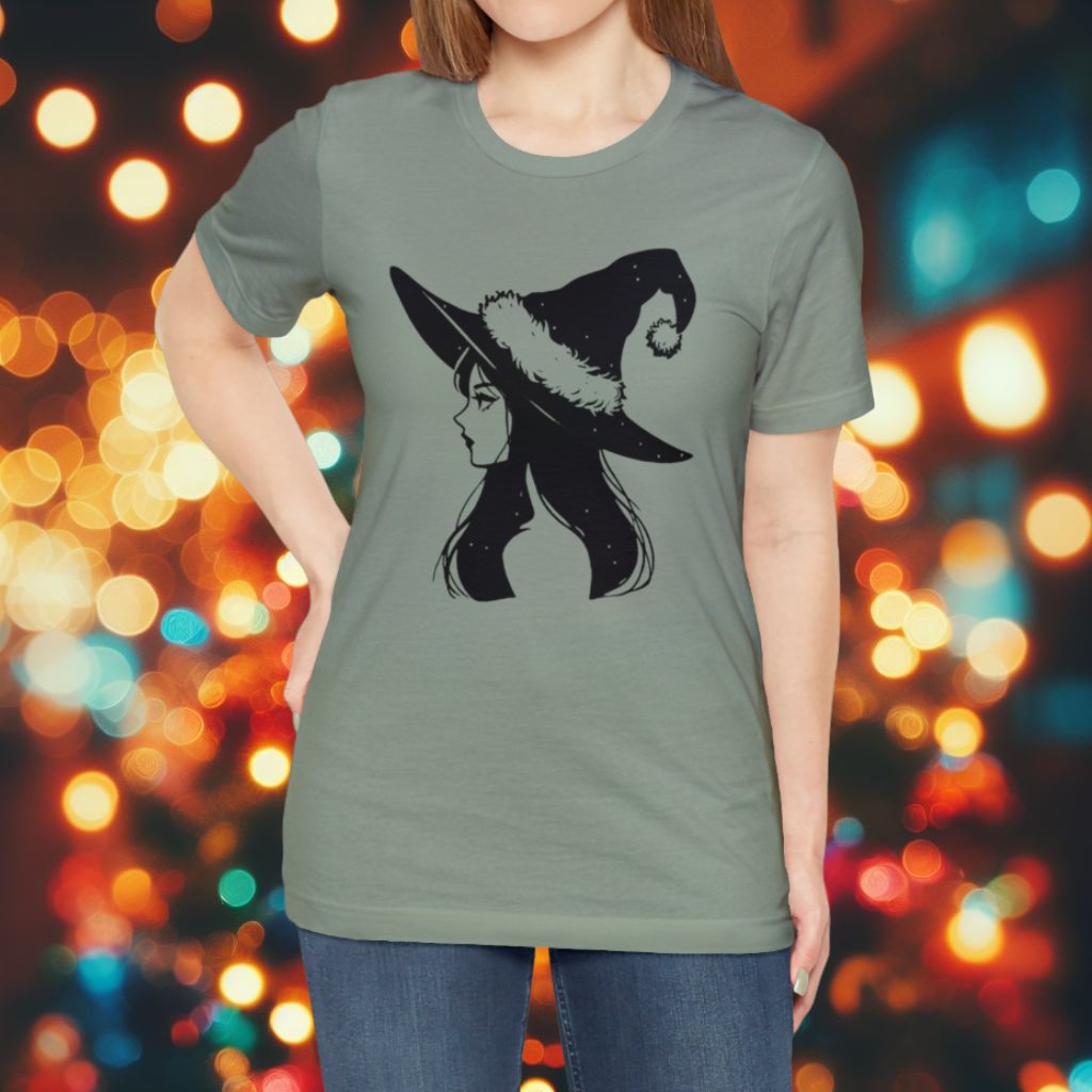 Christmas Witch Short Sleeve Tee ShirtT - ShirtVTZdesignsSageXSchristmasclothingCotton