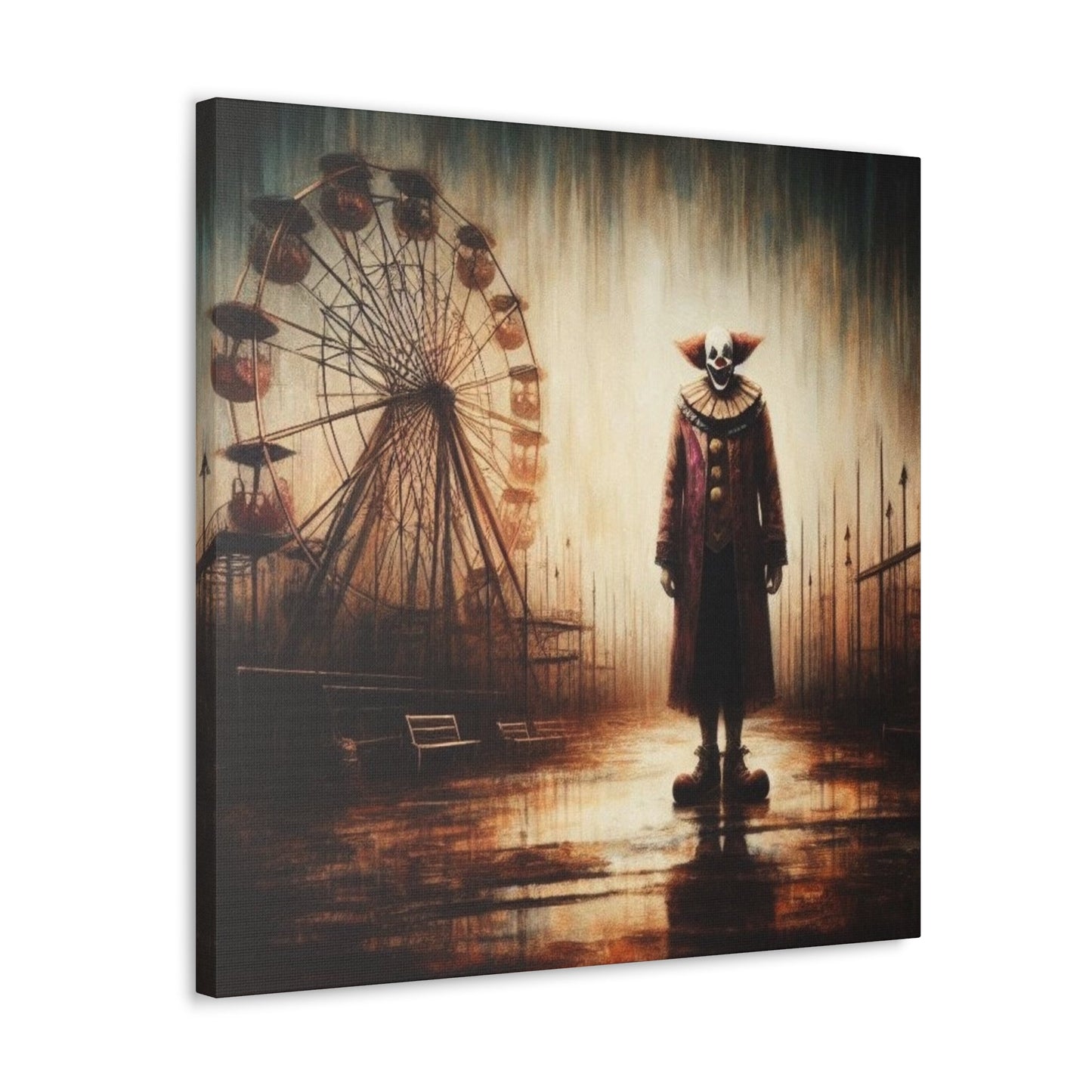 Clown In Abandoned Amusement Park Canvas Gallery WrapCanvasVTZdesigns24″ x 24″1.25"artArt & Wall Decorart print