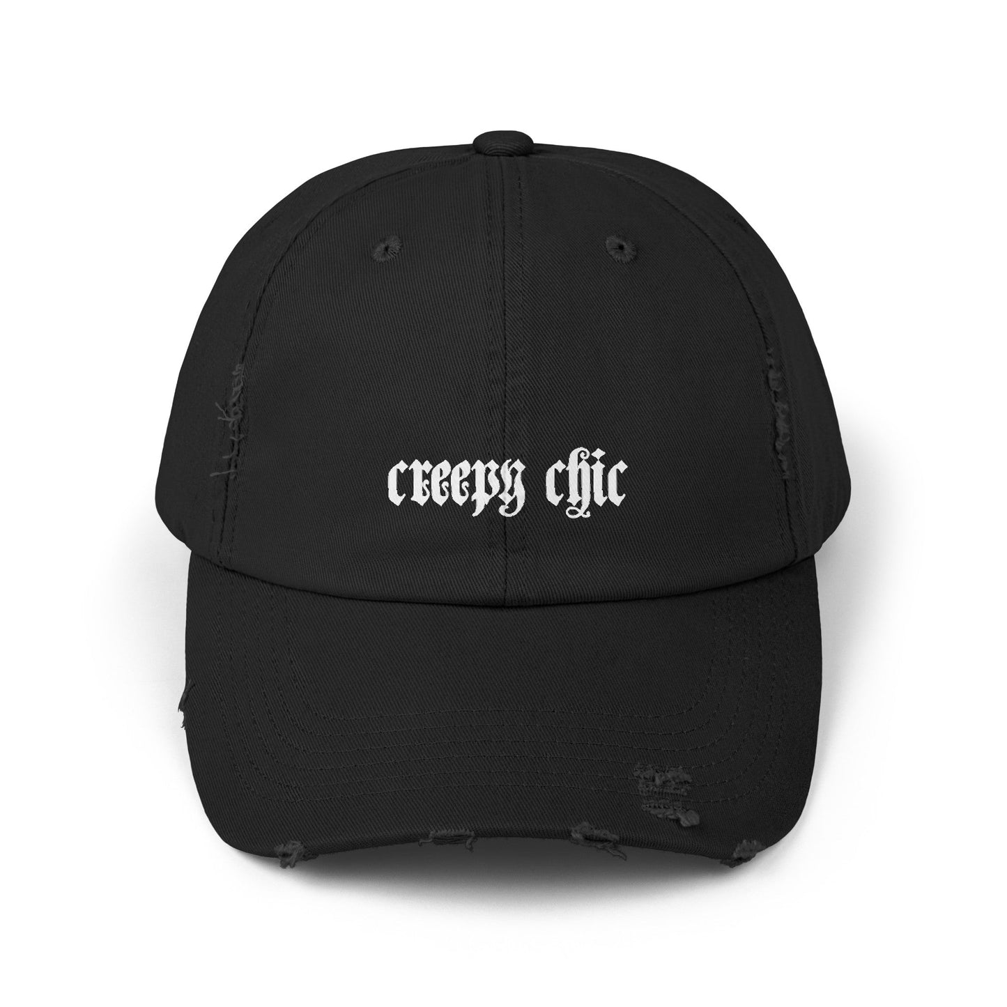 Creepy Chic Distressed HatHatsVTZdesignsBlackOne sizeAccessoriesbaseball capbaseball hat