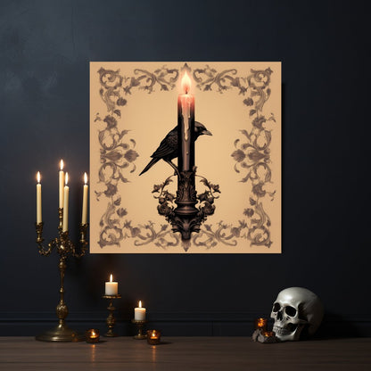 Crow Behind Tapered Candle Canvas Gallery WrapCanvasVTZdesigns6″ x 6″1.25"artArt & Wall Decorbaroque