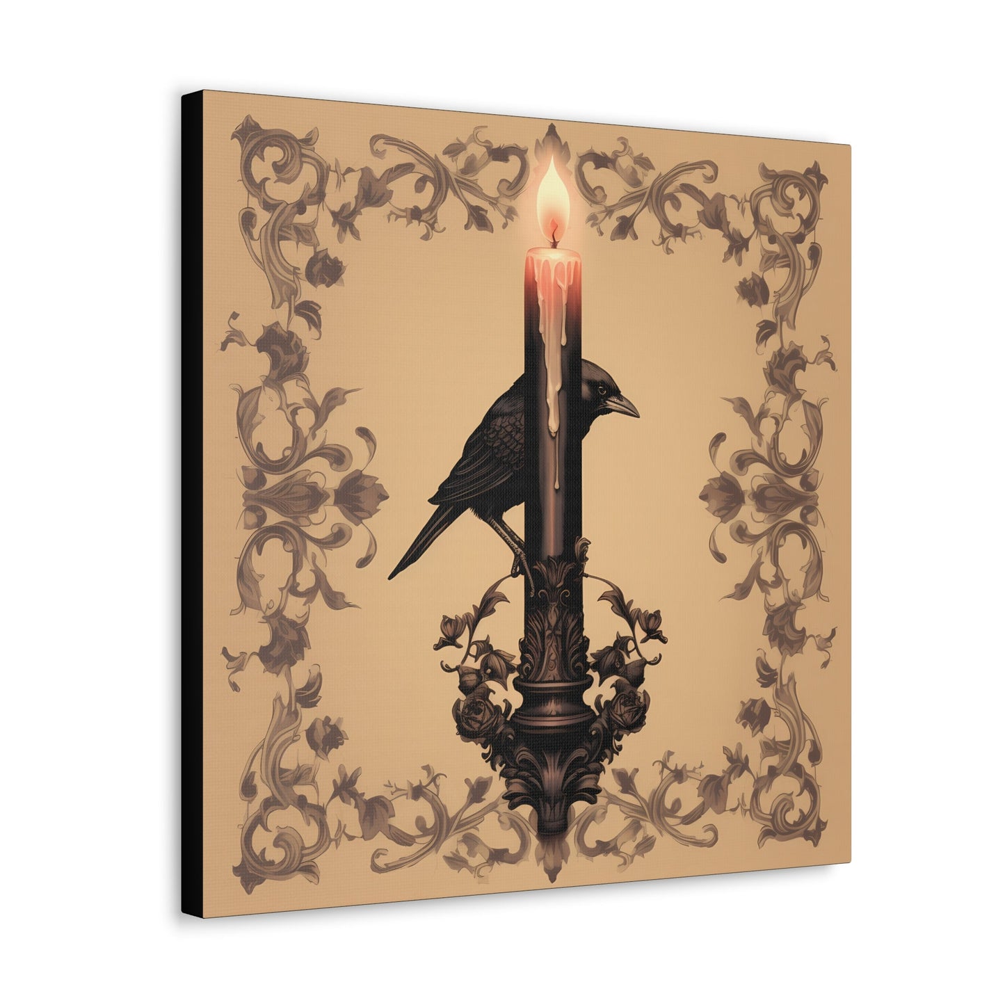 Crow Behind Tapered Candle Canvas Gallery WrapCanvasVTZdesigns20″ x 20″1.25"artArt & Wall Decorbaroque