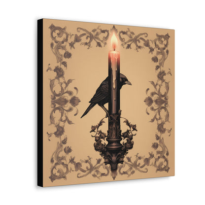 Crow Behind Tapered Candle Canvas Gallery WrapCanvasVTZdesigns16″ x 16″1.25"artArt & Wall Decorbaroque