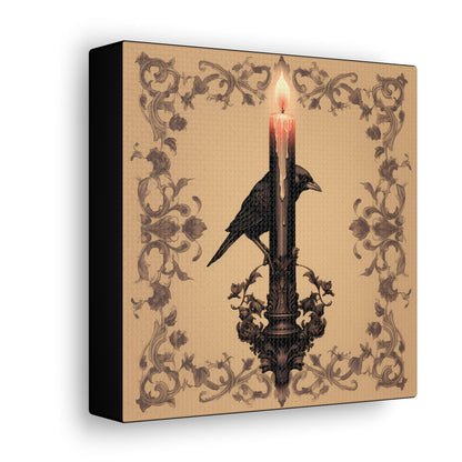 Crow Behind Tapered Candle Canvas Gallery WrapCanvasVTZdesigns6″ x 6″1.25"artArt & Wall Decorbaroque