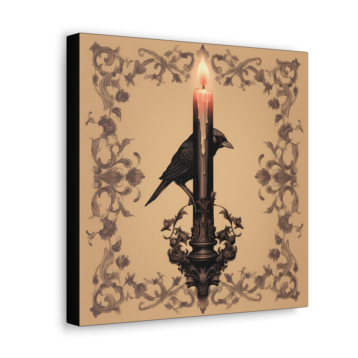 Crow Behind Tapered Candle Canvas Gallery WrapCanvasVTZdesigns12″ x 12″1.25"artArt & Wall Decorbaroque