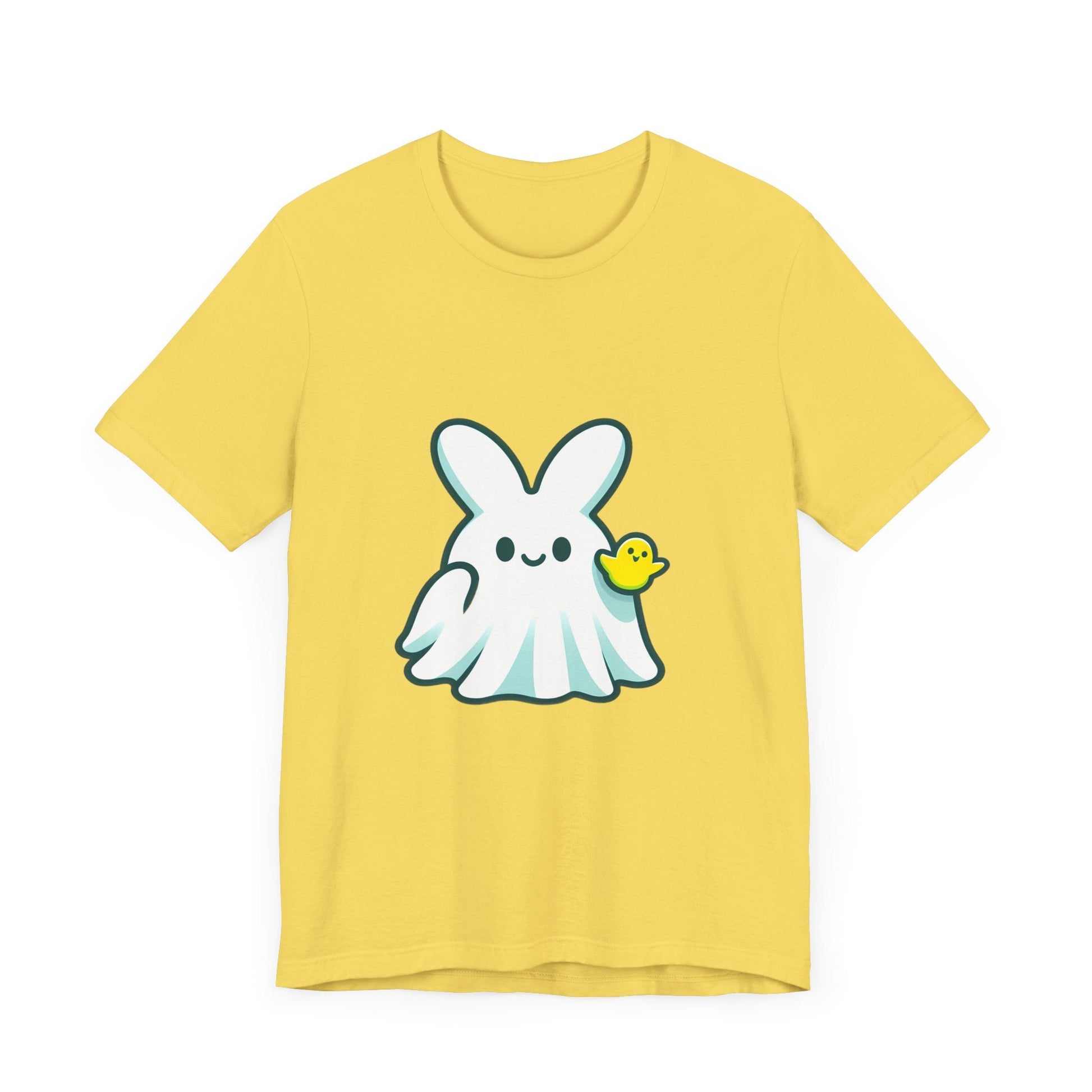 Cute Easter Bunny Ghost Short Sleeve Tee ShirtT - ShirtVTZdesignsMaize YellowXSCottonCrew neckDTG