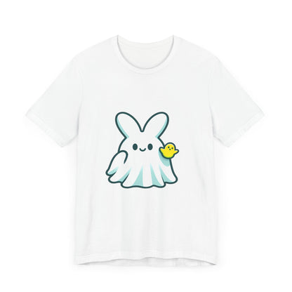 Cute Easter Bunny Ghost Short Sleeve Tee ShirtT - ShirtVTZdesignsWhiteXSCottonCrew neckDTG