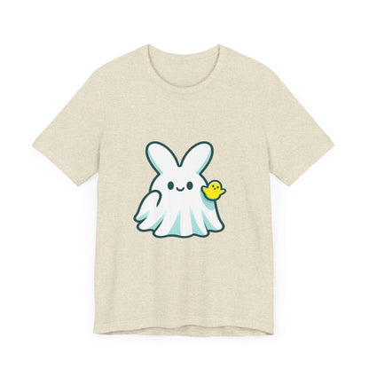 Cute Easter Bunny Ghost Short Sleeve Tee ShirtT - ShirtVTZdesignsHeather Prism NaturalXSCottonCrew neckDTG