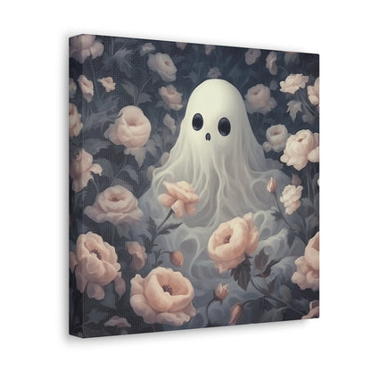 Cute Ghost in Rose Garden Canvas Gallery WrapCanvasVTZdesigns12″ x 12″1.25"Art & Wall DecorCanvasFall Picks