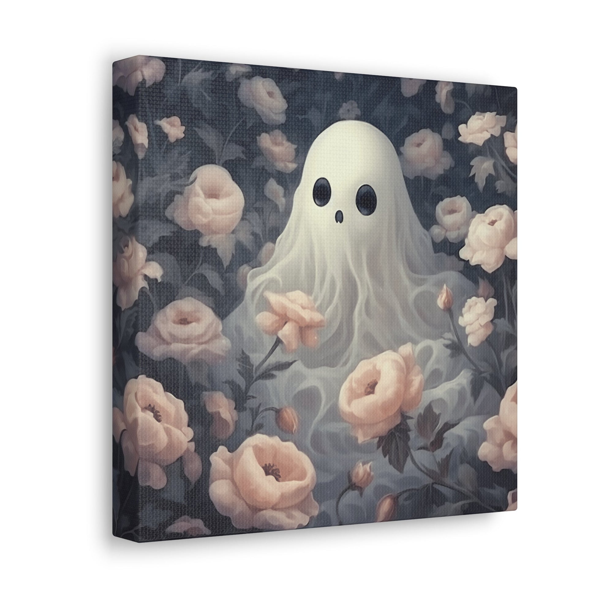 Cute Ghost in Rose Garden Canvas Gallery WrapCanvasVTZdesigns10″ x 10″1.25"Art & Wall DecorCanvasFall Picks