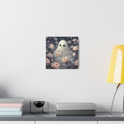 Cute Ghost in Rose Garden Canvas Gallery WrapCanvasVTZdesigns24″ x 24″1.25"Art & Wall DecorCanvasFall Picks