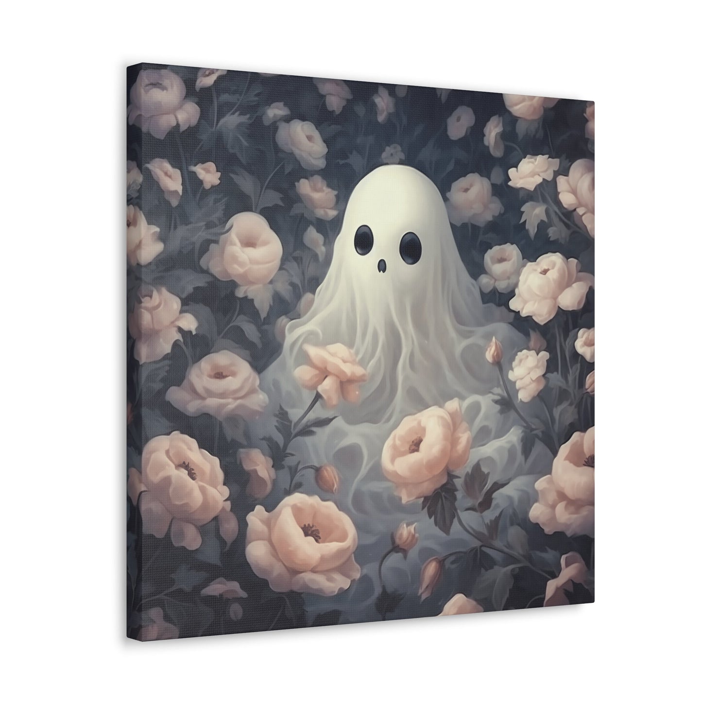 Cute Ghost in Rose Garden Canvas Gallery WrapCanvasVTZdesigns20″ x 20″1.25"Art & Wall DecorCanvasFall Picks