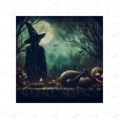 Dark Thanksgiving Night PosterVTZdesigns5″×7″Art & Wall Decorautumndark academia