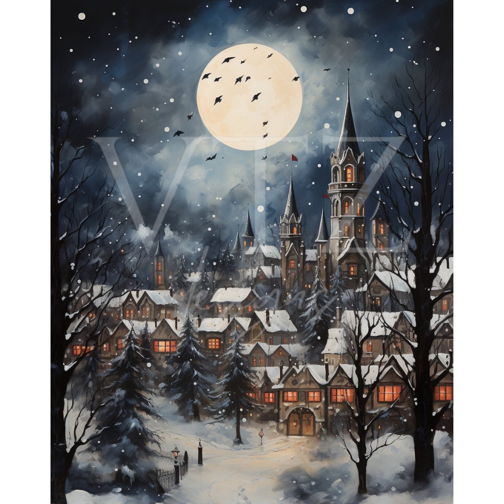 Dark Winter Village PosterVTZdesigns5″×7″Art & Wall Decorart printchristmas