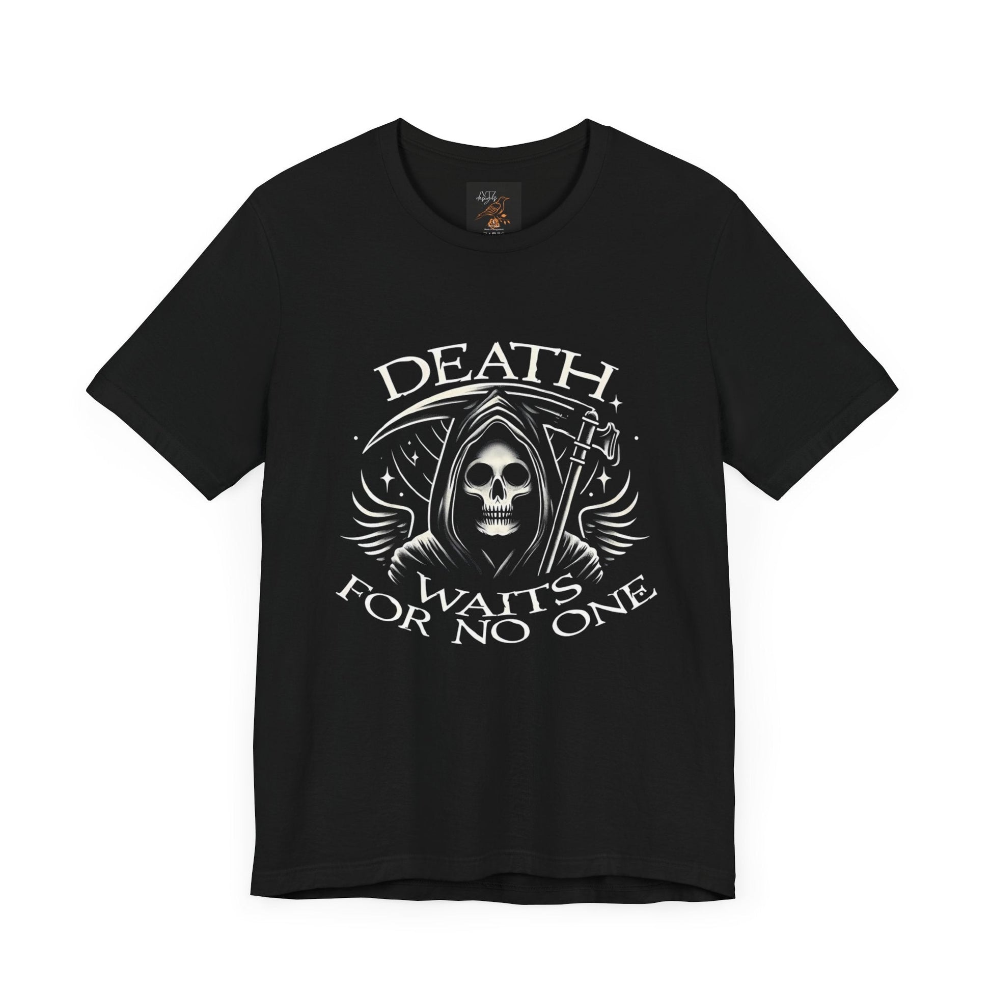 Death Waits For No One Tee ShirtT - ShirtVTZdesignsBlackXSclothingCottonCrew neck