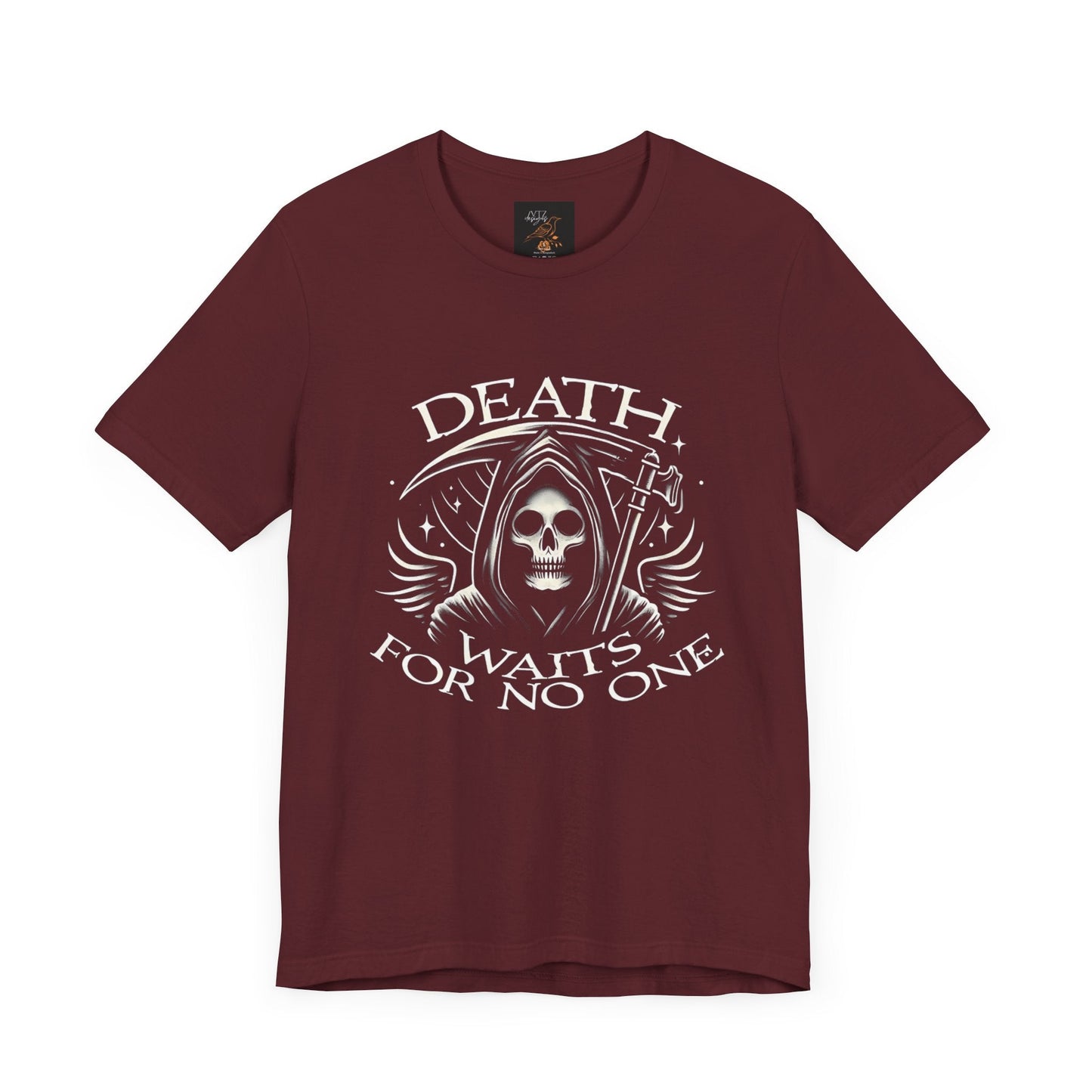 Death Waits For No One Tee ShirtT - ShirtVTZdesignsMaroonXSclothingCottonCrew neck