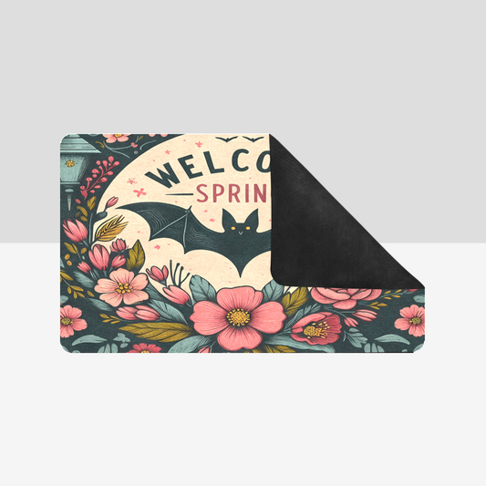 Welcome Spring Bat Rubber Doormat