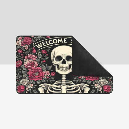 Welcome Spring Skeleton Rubber Doormat