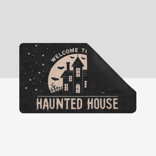 Welcome to Our Haunted House Rubber Doormat