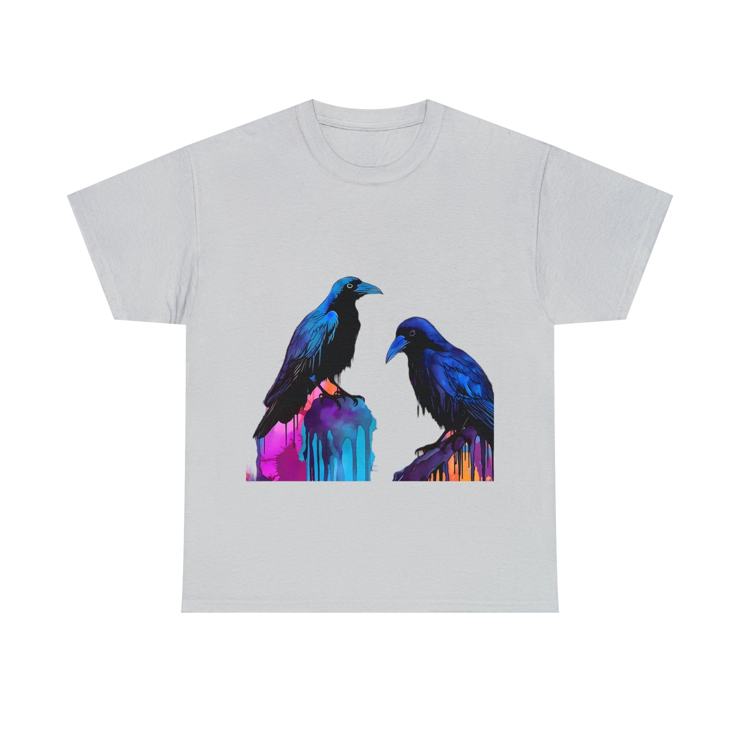 Dripping Tempera Raven Tee ShirtT - ShirtVTZdesignsIce GreySCrew neckcrowcrows