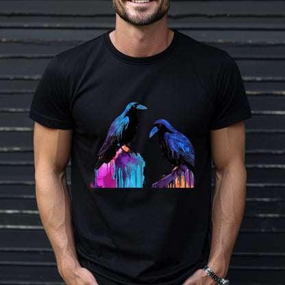 Dripping Tempera Raven Tee ShirtT - ShirtVTZdesignsCharcoalSCrew neckcrowcrows