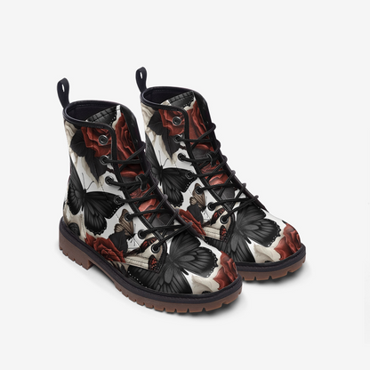 Butterflies and Roses Combat Boots