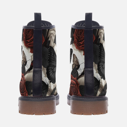 Butterflies and Roses Combat Boots