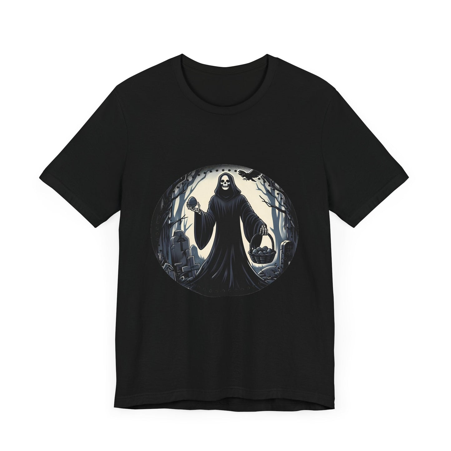 Easter Grim Reaper Short Sleeve Tee ShirtT - ShirtVTZdesignsBlackXSCottoncreepyCrew neck