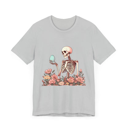 Easter Skeleton Short Sleeve Tee ShirtT - ShirtVTZdesignsSolid Athletic GreyXSCottonCrew neckDTG