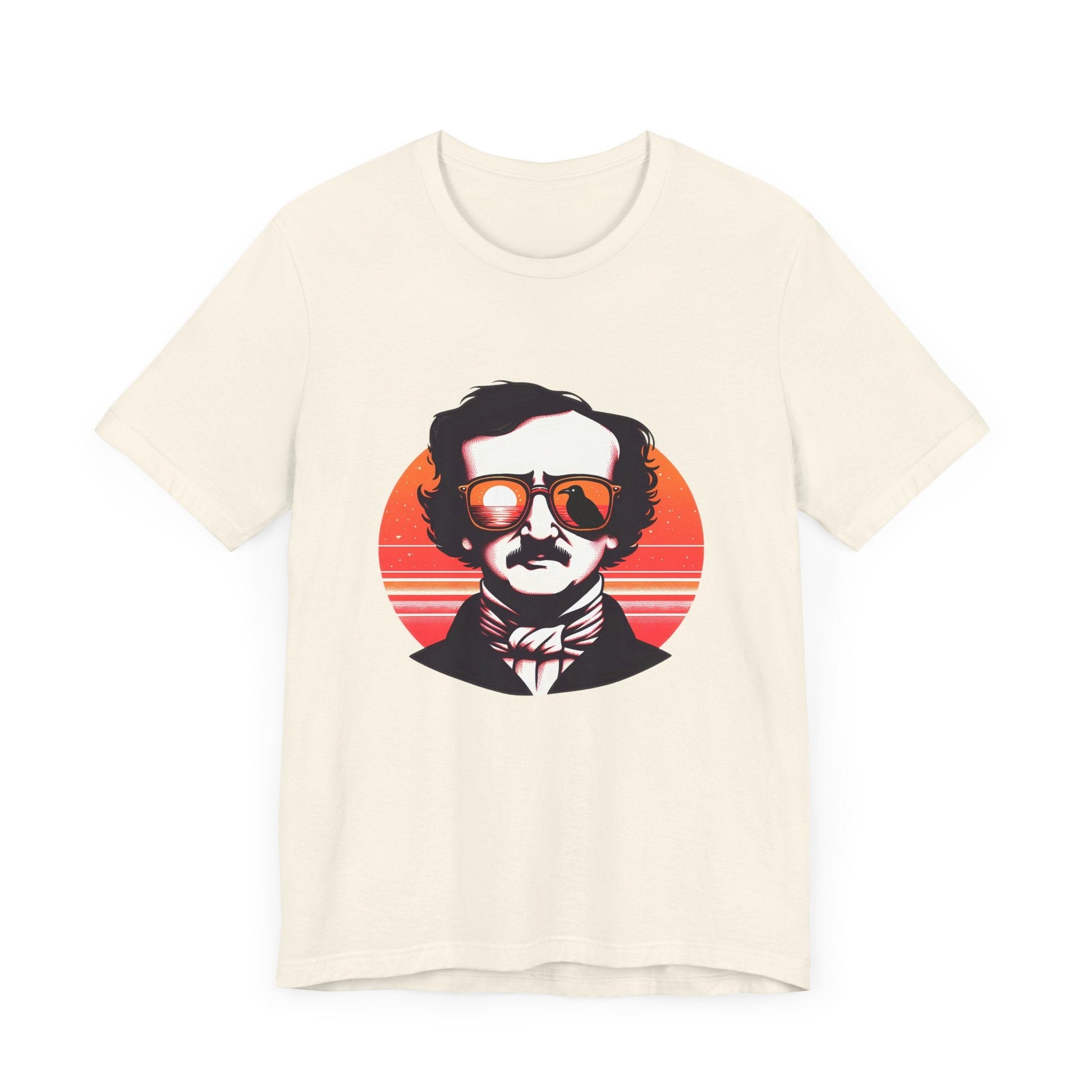 Edgar Allan Poe Beach Short Sleeve Tee ShirtT - ShirtVTZdesignsNaturalXSclothingCottonCrew neck