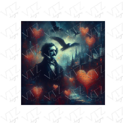 Edgar Allan Poe Hearts PosterPrint MaterialVTZdesigns13x18 cm / 5x7″academiaArt & Wall Decordark