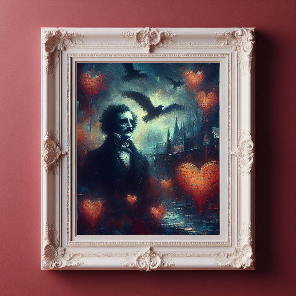 Edgar Allan Poe Hearts PosterPrint MaterialVTZdesigns13x18 cm / 5x7″academiaArt & Wall Decordark
