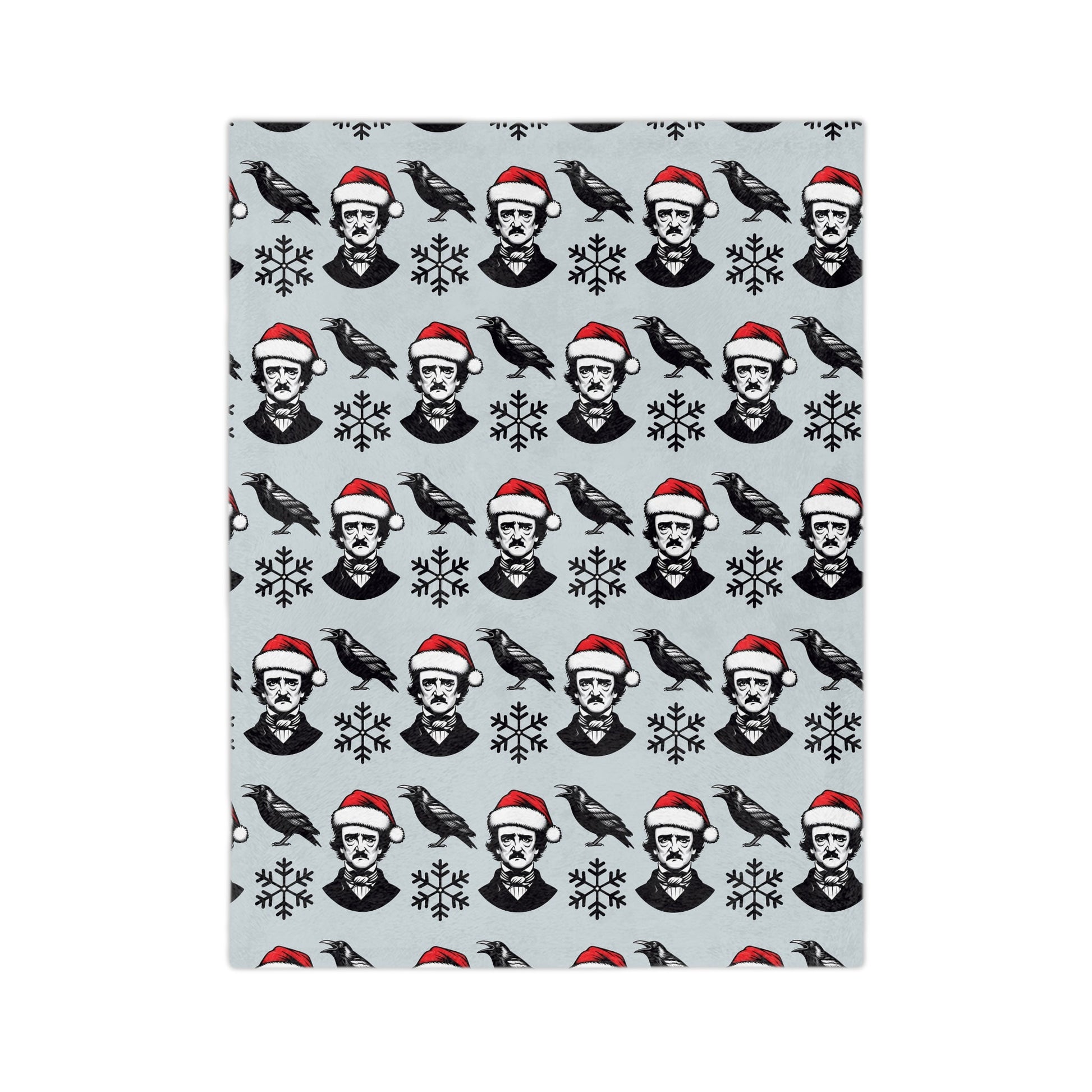 Edgar Allan Poe in Santa Hat Throw BlanketHome DecorVTZdesigns60" × 50"blanketschristmascreepmas