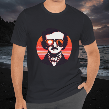 Edgar Allan Poe In Sunglasses Short Sleeve Tee ShirtT-ShirtVTZdesignsVintage BlackXSbeachclothingCotton