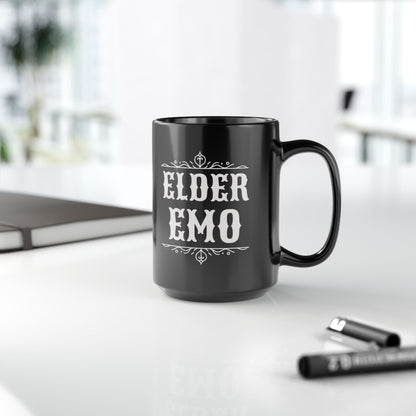 Elder Emo Black MugMugVTZdesigns11oz11ozBack - to - SchoolBlack base