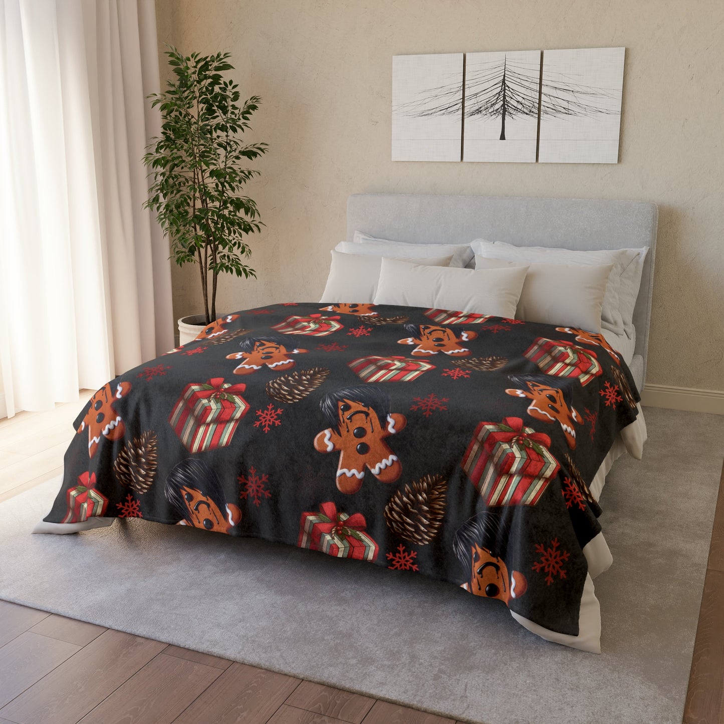 Emo Gingerbread Man BlanketHome DecorVTZdesigns60" × 80"BedBeddingBlankets
